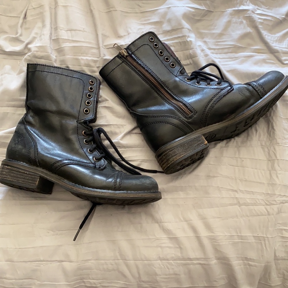 Steve Madden Black Combat Boots